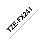 Ruban flexible Brother TZe-FX241 / TZEFX241, noir sur blanc, 18 mm x 8 m