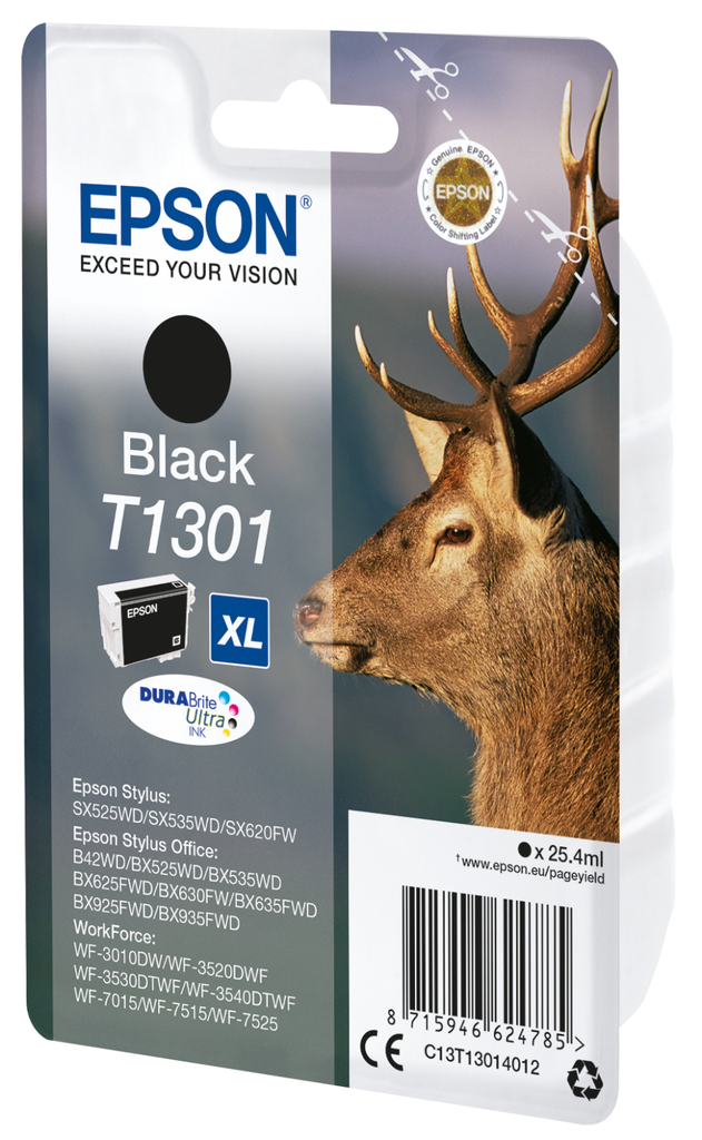 [C13T13014012] Cartouche d'encre Epson T1301 / C13T13014012 noire, 254 ml