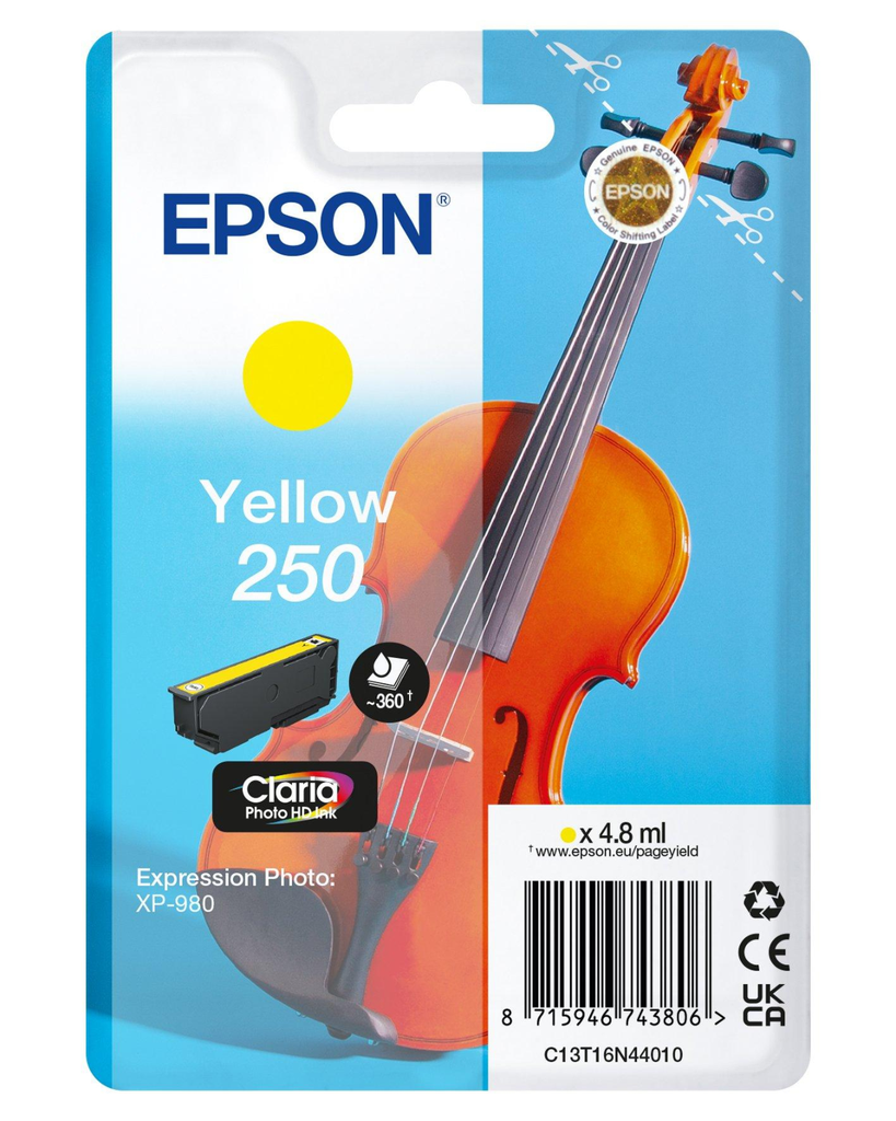 Tintenpatrone Epson 250 / C13T16N44010 Gelb, 48 ml