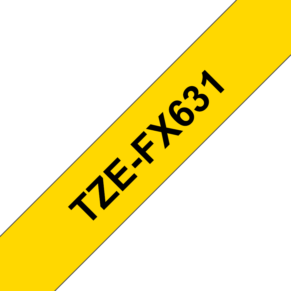 [TZEFX631] Brother Flexi-Tape TZe-FX631 / TZEFX631, schwarz auf gelb, 12 mm x 8 m