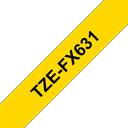 Ruban flexible Brother TZe-FX631 / TZEFX631, noir sur jaune, 12 mm x 8 m