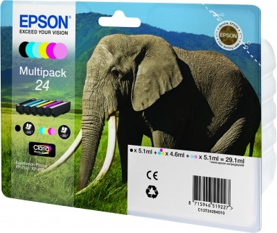 [C13T24284011] Tintenpatrone Epson 24 / C13T24284011 4 Farben, 51 ml