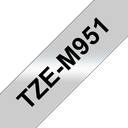 Ruban laminé mat Brother TZe-M951 / TZEM951, noir sur argent mat, 24 mm x 8 m