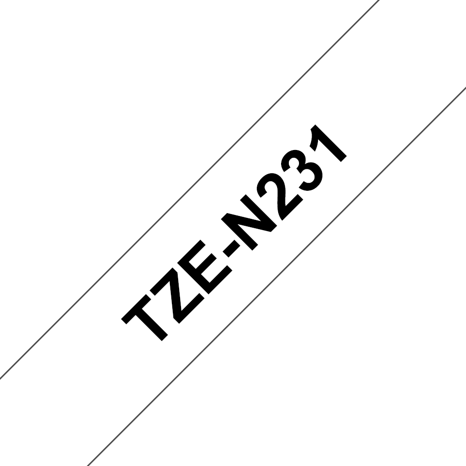 [TZEN231] Brother Schriftband unlaminiert TZe-N231 / TZEN231, schwarz auf weiß, 12 mm x 8 m