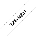 Brother TZe-N231 / TZEN231 non-laminated tape, black on white, 12 mm x 8 m