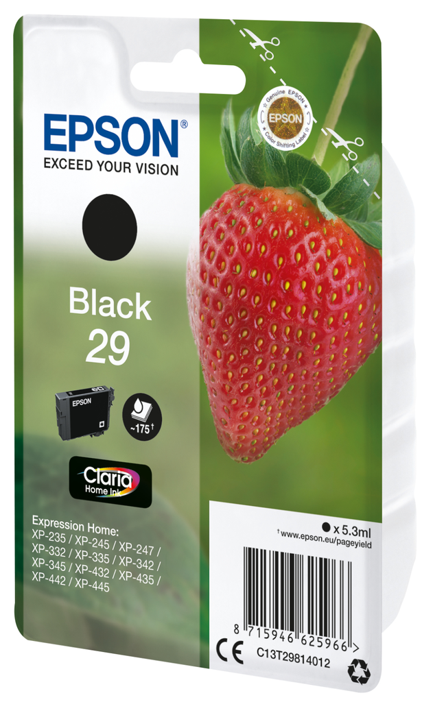 [C13T29814012] Tintenpatrone Epson 29 / C13T29814012 Schwarz, 175 Seiten