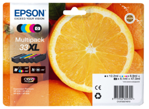 Tintenpatrone Epson 33XL / C13T33574011 4 Farben XL, 89 ml