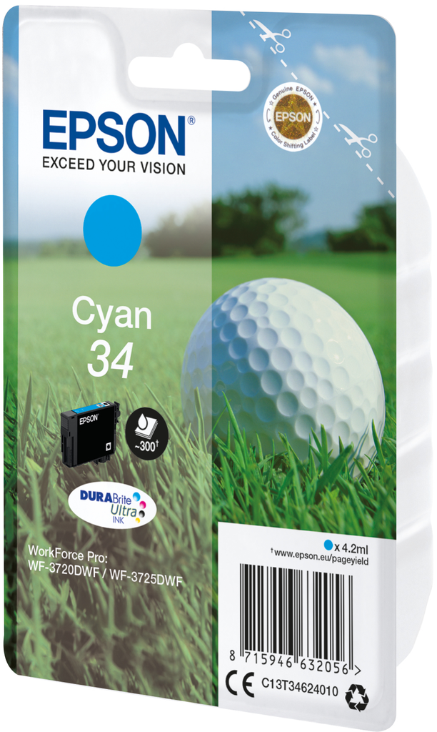 [C13T34624010] Epson 34 / C13T34624010 cyan ink cartridge, 300 pages
