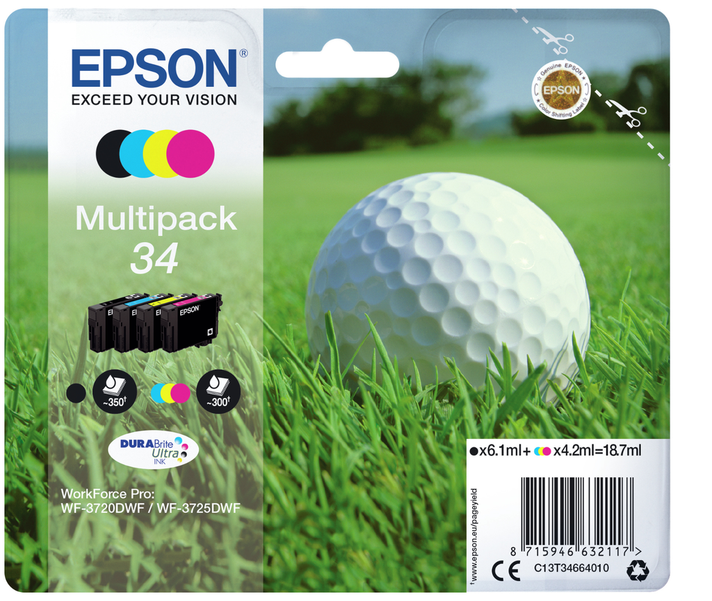 [C13T34664010] Cartouche d'encre Epson 34 / C13T34664010 4 couleurs, 42 ml