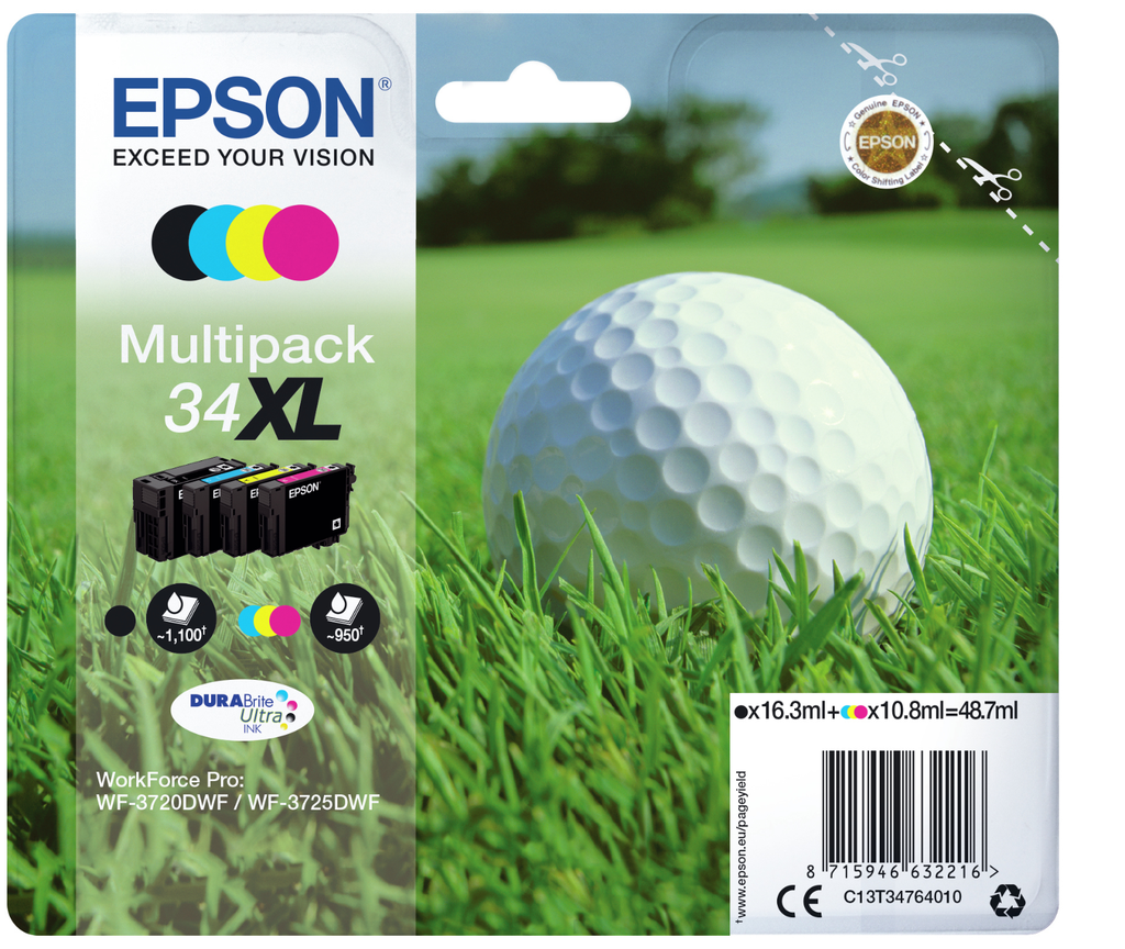 [C13T34764010] Epson 34XL / C13T34764010 4-color XL ink cartridge, 108 ml