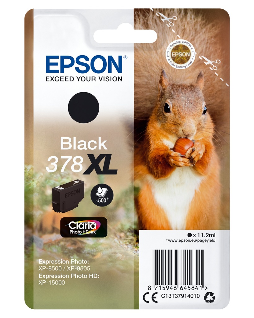 [C13T37914010] Tintenpatrone Epson 378XL / C13T37914010 Schwarz XL, 500 Seiten