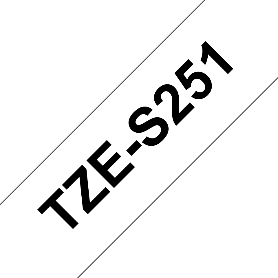 [TZES251] Ruban adhésif puissant Brother TZe-S251 / TZES251, noir sur blanc, 24 mm x 8 m