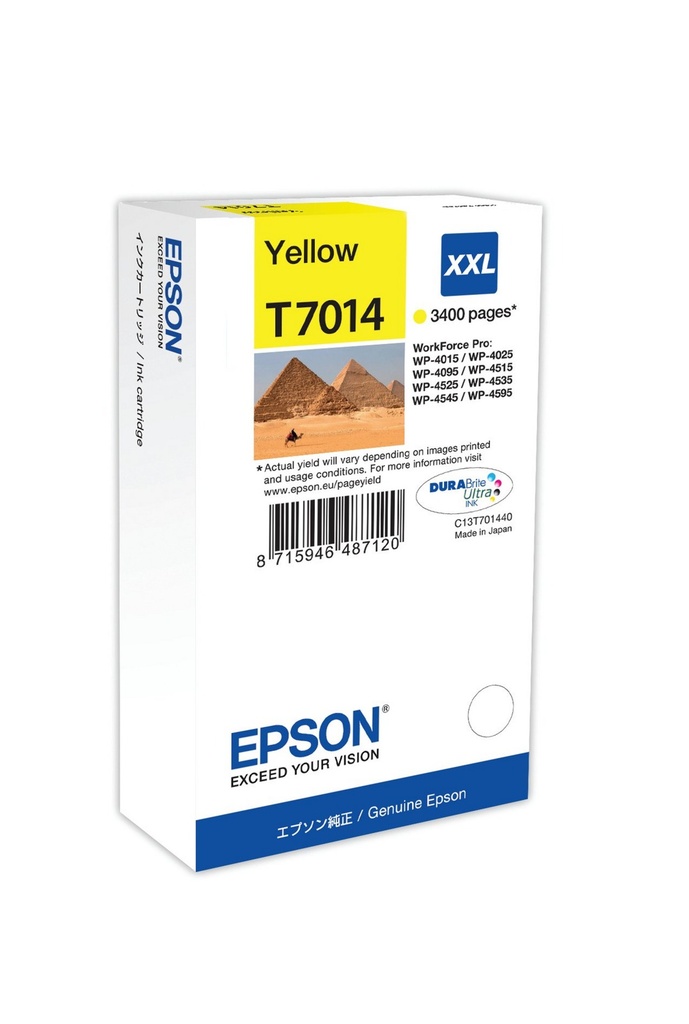 [C13T70144010] Tintenpatrone Epson T7014 / C13T70144010 Gelb XXL, 3.400 Seiten