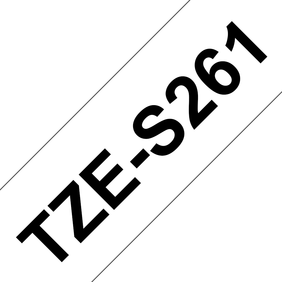 Brother TZe-S261 / TZES261 strong adhesive tape, black on white, 36 mm x 8 m