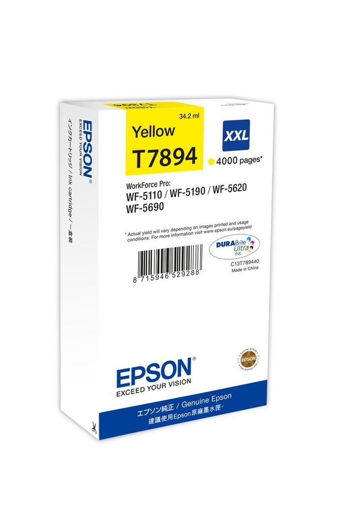 [C13T789440] Cartouche d'encre Epson T7894XXL / C13T789440 jaune XXL, 4 000 pages