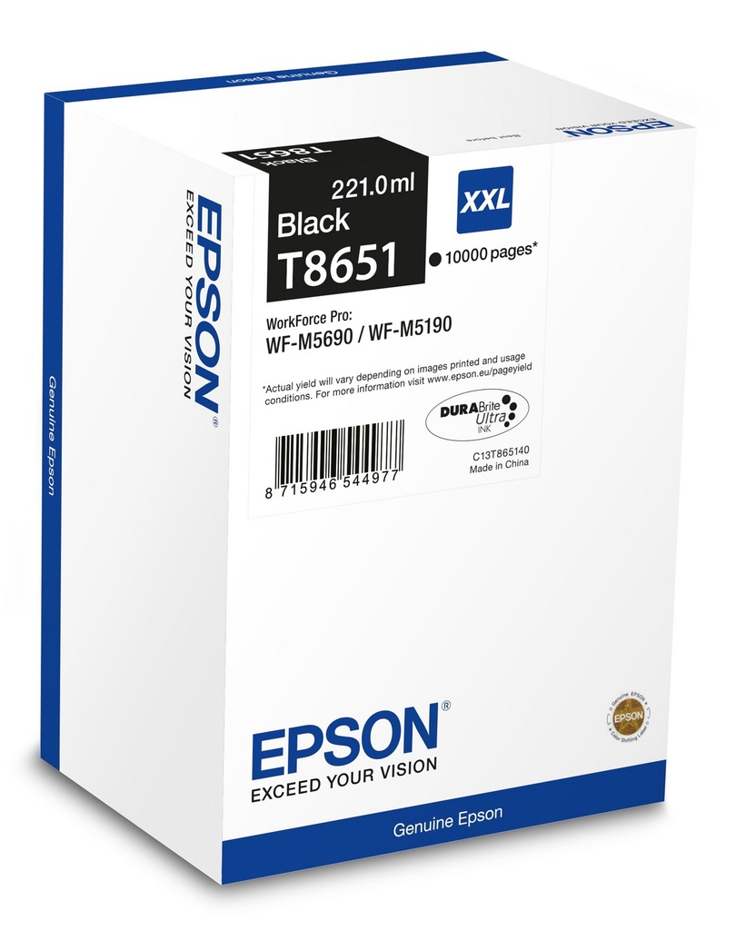 [C13T865140] Tintenpatrone Epson T8651 / C13T865140 Schwarz, 10.000 Seiten