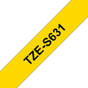 Brother TZe-S631 / TZES631 strong adhesive tape, black on yellow, 12 mm x 8 m