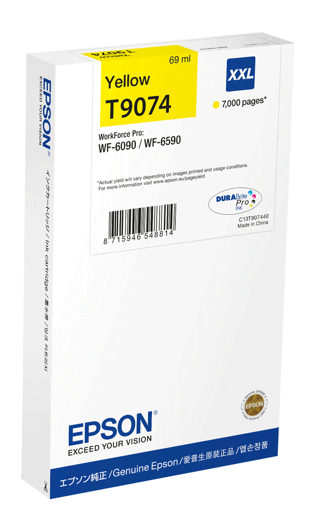 [C13T90744N] Tintenpatrone Epson T9074N / C13T90744N Gelb XXL, 7.000 Seiten