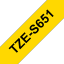 Ruban adhésif puissant Brother TZe-S651 / TZES651, noir sur jaune, 24 mm x 8 m
