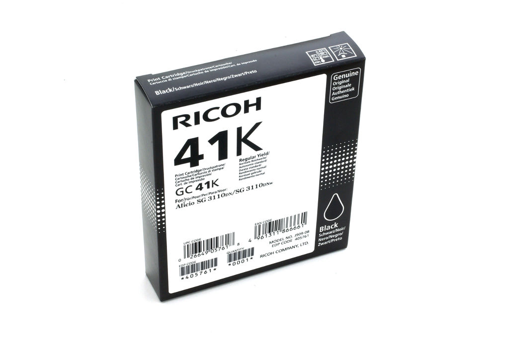 [405761] Tintenpatrone Ricoh GC41K / 405761 Schwarz