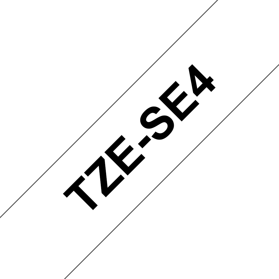 Ruban de sécurité Brother TZe-SE4 / TZESE4, noir sur blanc, 18 mm x 8 m