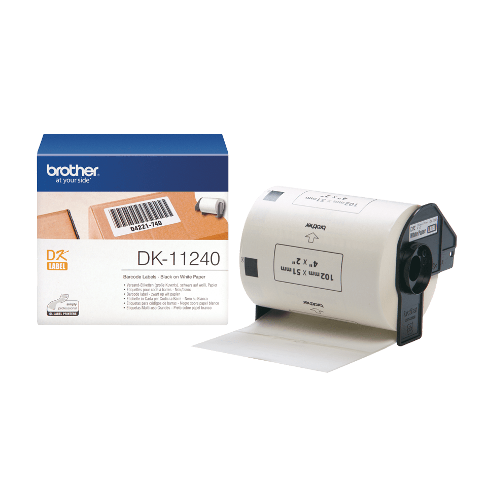 Brother DK-11240 / DK11240 die-cut labels, black on white, 102 x 51 mm, 600 labels