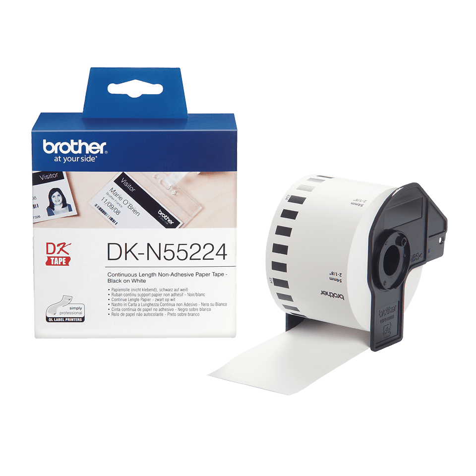 [DKN55224] Brother Endlospapierrolle ohne Kleber DK-N55224 / DKN55224, schwarz auf weiß, 54 mm x 30,48 m