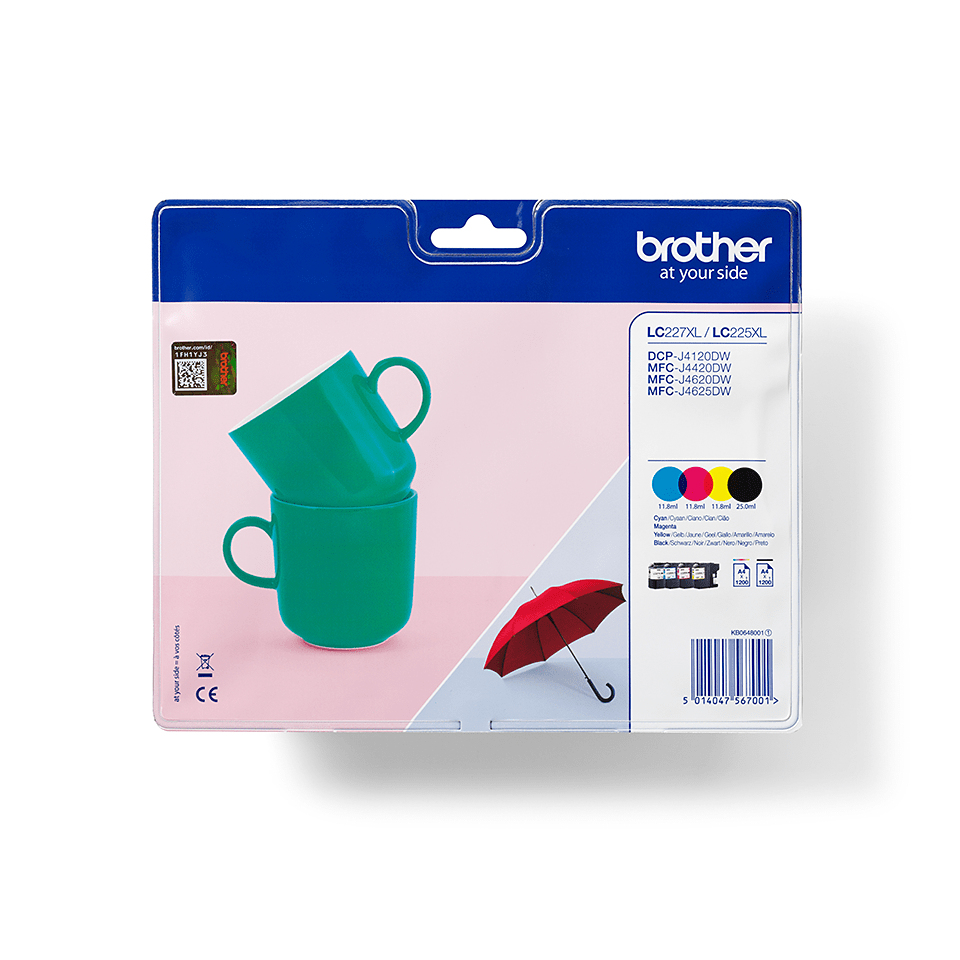 [LC227XLVALBP] Brother Tinten-Multipack LC-227XLVALBP / LC227XLVALBP, 4 Farben XXL, 1.200 Seiten