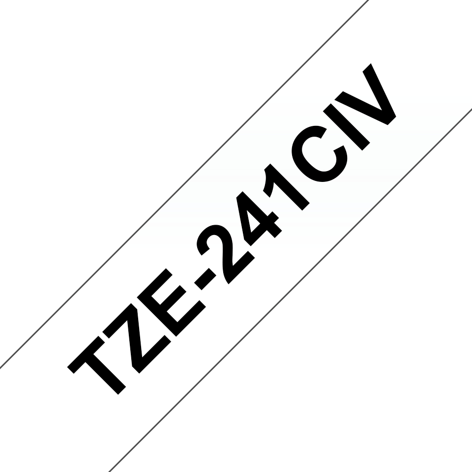 Brother TZe-241CIV / TZE241CIV laminated tape, black on white, 18 mm x 8 m