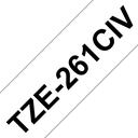 Brother Schriftband laminiert TZe-261CIV / TZE261CIV, schwarz auf weiß, 36 mm x 8 m