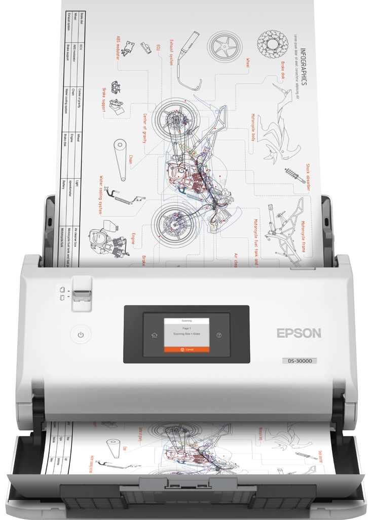[B11B256401] Scanner de documents Epson DS-30000, A3 / A4, 70 ppm