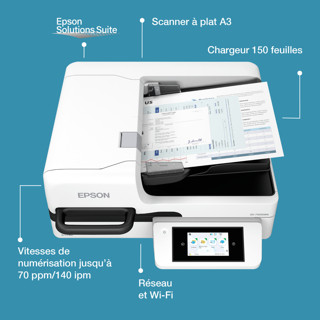 Epson DS-71000WN document scanner, A4