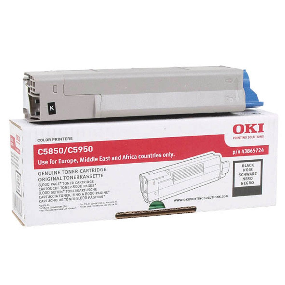 OKI 43865724 black toner, 8,000 pages