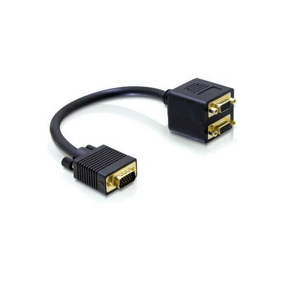 Delock 65060 VGA-Splitter-Adapter, 1 Stecker auf 2 Buchsen, 20 cm