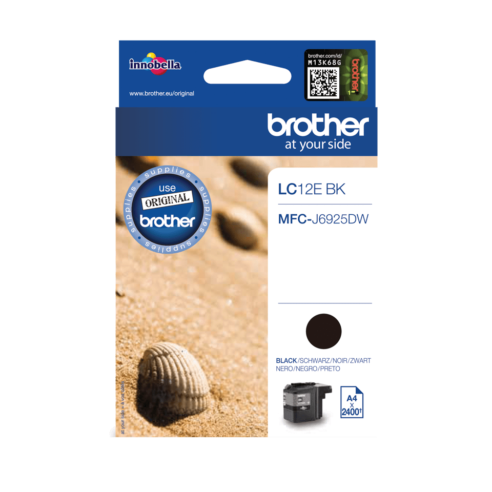 [LC12EBK] Brother Tintenpatrone LC-12EBK / LC12EBK Schwarz, 2.400 Seiten
