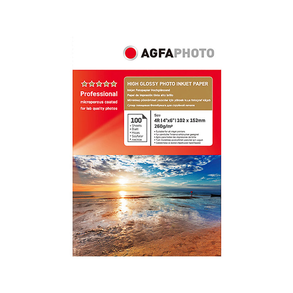 AgfaPhoto AP260100A6 glossy inkjet photo paper, 260 g/m², 100 sheets