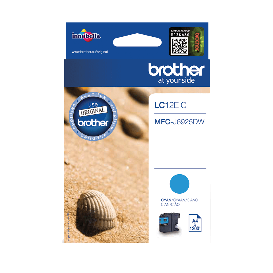 Brother LC-12EC / LC12EC cyan ink cartridge, 1,200 pages