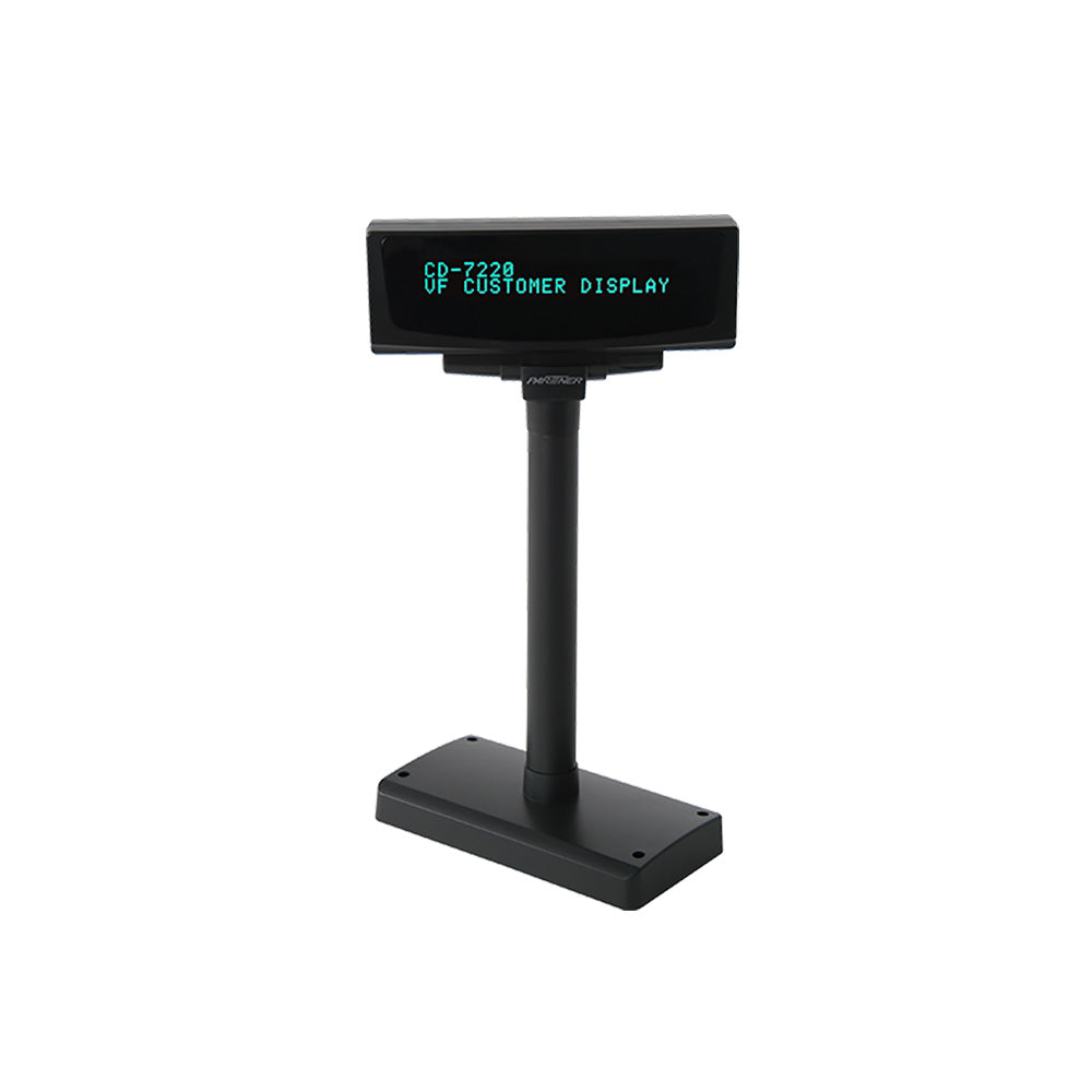 [2U80131] Afficheur client VFD sur pied Partner Tech CD-7220, 2 x 20 caractères