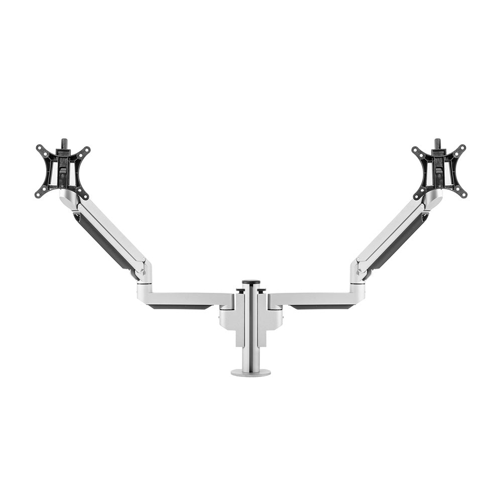 Bras support pour deux écrans Bakker Elkhuizen Premium Office Dual Modular, 19 à 32 pouces, argent