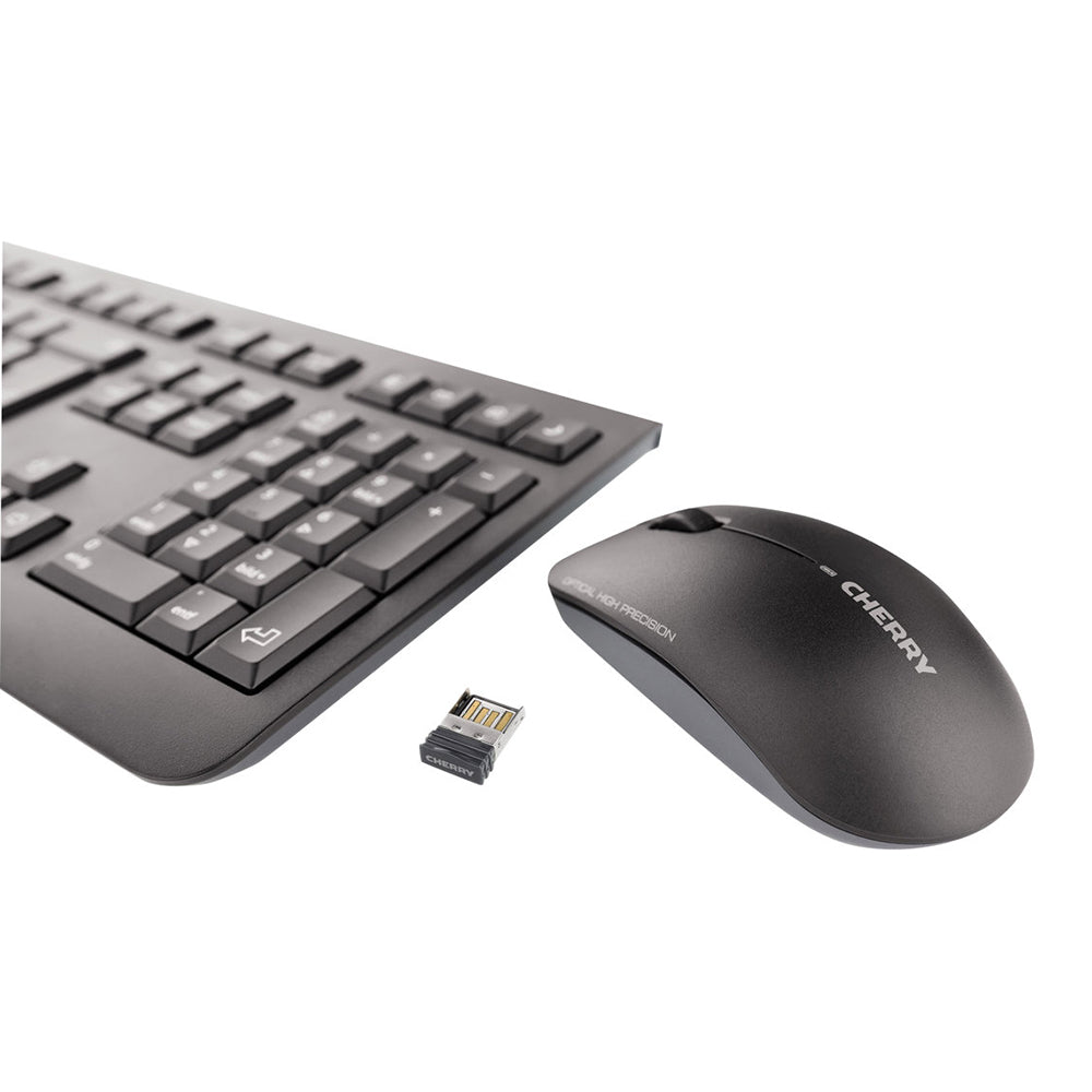 Cherry DW 3000 kabelloses Tastatur-Maus-Set, AZERTY, schwarz