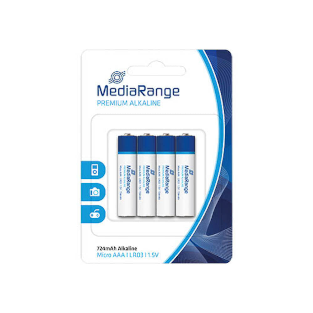 [MRBAT101] Piles alcalines AAA MediaRange MRBAT101, 1,5 V, lot de 4