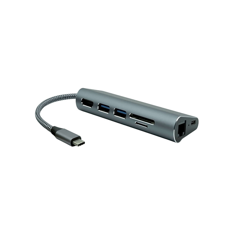 [USBCMULTI7001] Station d'accueil USB-C 7 en 1 ProXtend USBC-MULTI7-001, HDMI 4K, Ethernet Gigabit, PD 65 W