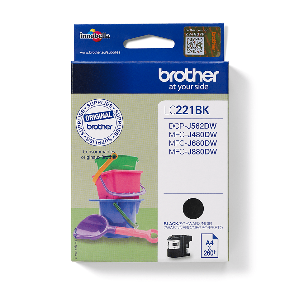 [LC221BK] Brother LC-221BK / LC221BK black ink cartridge, 260 pages