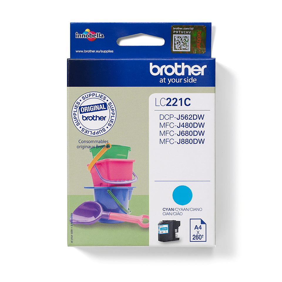 [LC221C] Brother Tintenpatrone LC-221C / LC221C Cyan, 260 Seiten