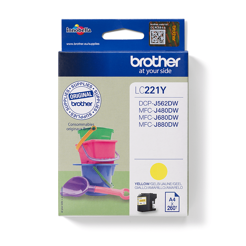 [LC221Y] Brother LC-221Y / LC221Y yellow ink cartridge, 260 pages