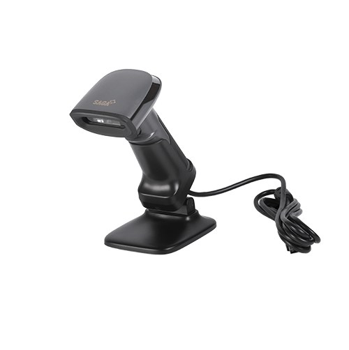 [SGBS360] SAGA SGBS-360 Kabelgebundener 2D-Barcodescanner, 1D/2D-Imager, USB, Ständer inklusive