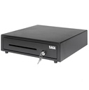 SAGA SGDK-410-G automatic opening cash drawer, 410 x 410 x 100 mm, 4 bills / 8 coins, black
