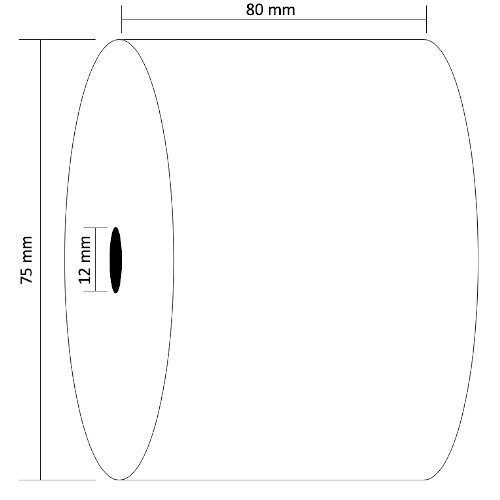 [PT80] Papier thermique pour imprimantes 80 mm SAGA PT-80, 80 x 75 mm, carton de 50 rouleaux