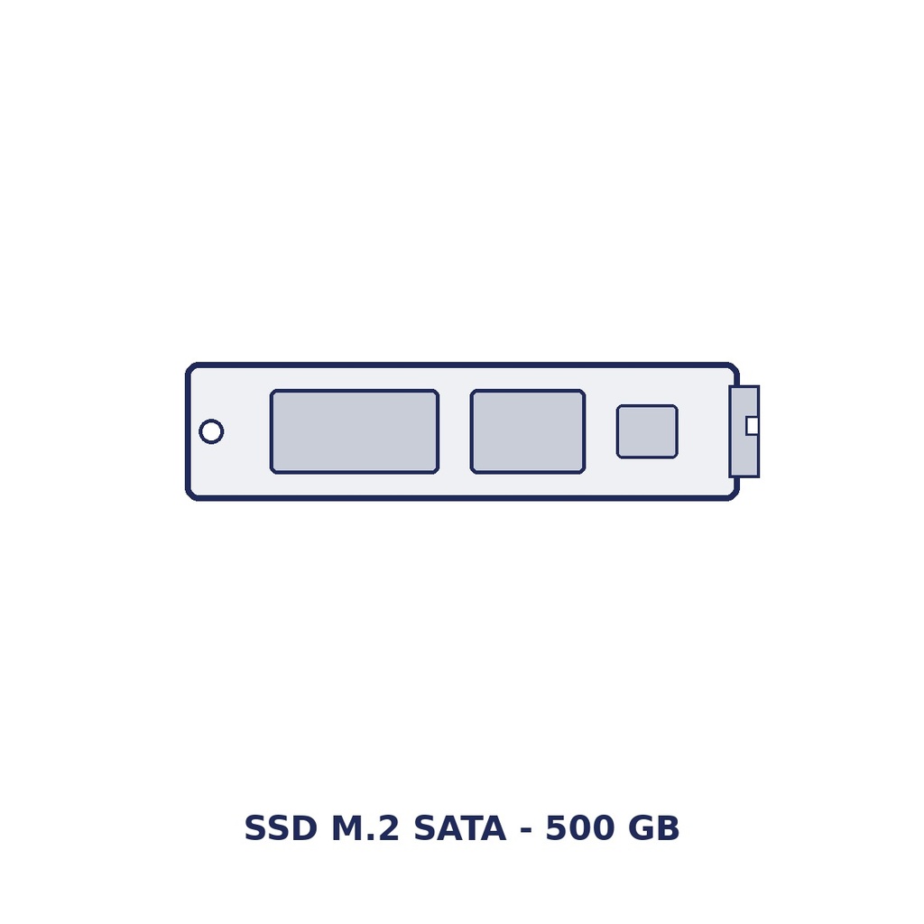 [M2SSD500] SSD M.2 SATA 500 Go SAGA M2SSD500, option d'usine