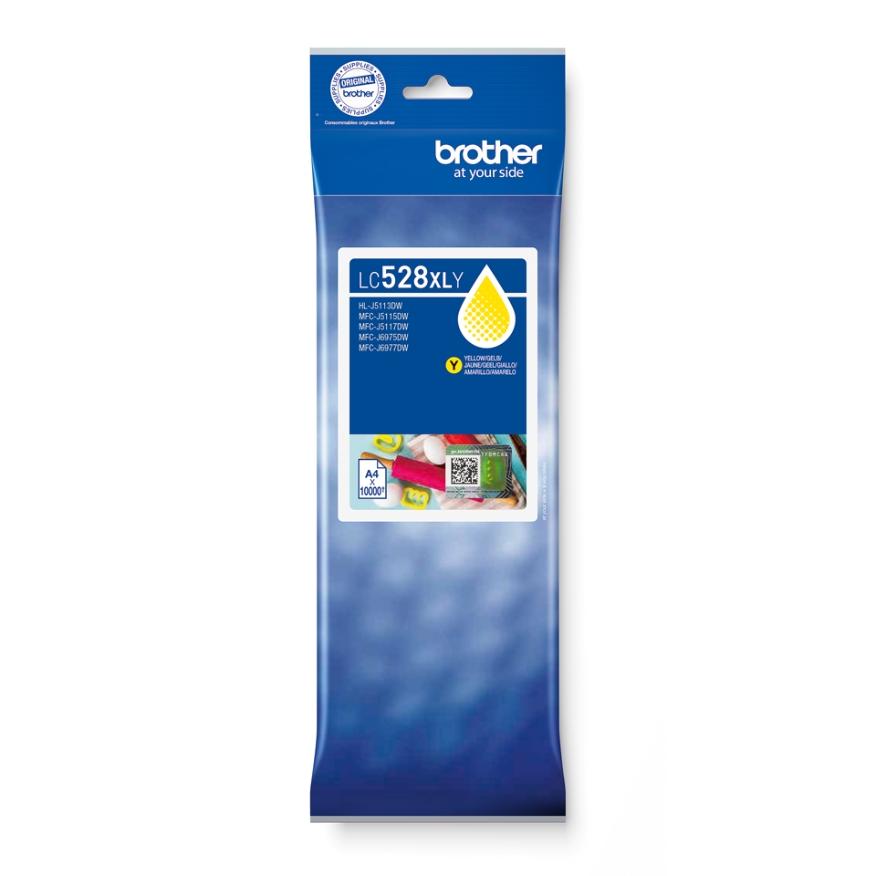 Brother Tintenpatrone LC-528XLY / LC528XLY Gelb ultrahohe Reichweite, 10.000 Seiten